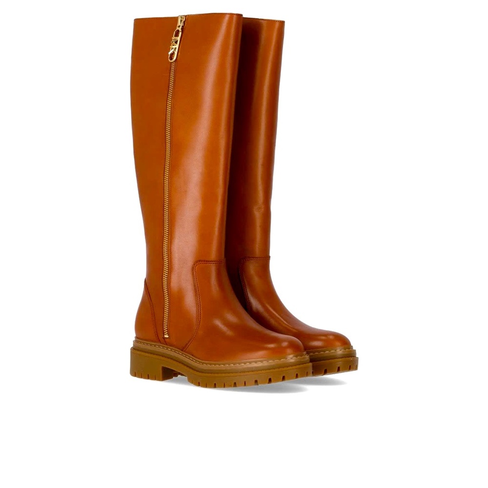 MICHAEL MICHAEL KORS - REGAN LEATHER BOOTS - Brand New Size 8 - Camel